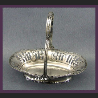 SECESYJNA SREBRZONA PATERA KOSZYK KAYSERZINN  NA OWOCE SYGNOWANA LATA 20 XX W.