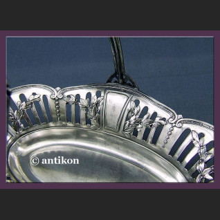 SECESYJNA SREBRZONA PATERA KOSZYK KAYSERZINN  NA OWOCE SYGNOWANA LATA 20 XX W.