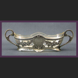 SECESYJNA SREBRZONA ŻARDINIERKA SYGNOWANA POCZ. XX W.