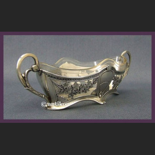 SECESYJNA SREBRZONA ŻARDINIERKA SYGNOWANA POCZ. XX W.