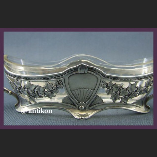 SECESYJNA SREBRZONA ŻARDINIERKA SYGNOWANA POCZ. XX W.