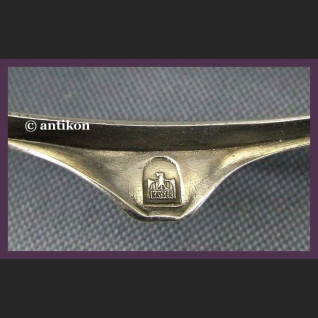 SECESYJNA SREBRZONA ŻARDINIERKA SYGNOWANA POCZ. XX W.