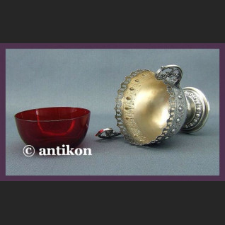 Cukiernica wfm śliczna rubinowa XIX  / XX  w. sygnowana 