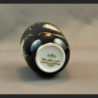 Wazon Rosenthal granatowy z kwiatami 