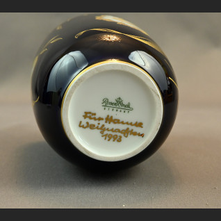 Wazon Rosenthal granatowy z kwiatami 