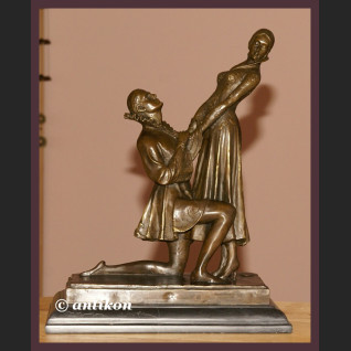 FRANCUSKA RZEŹBA Z BRĄZU ZARĘCZYNY