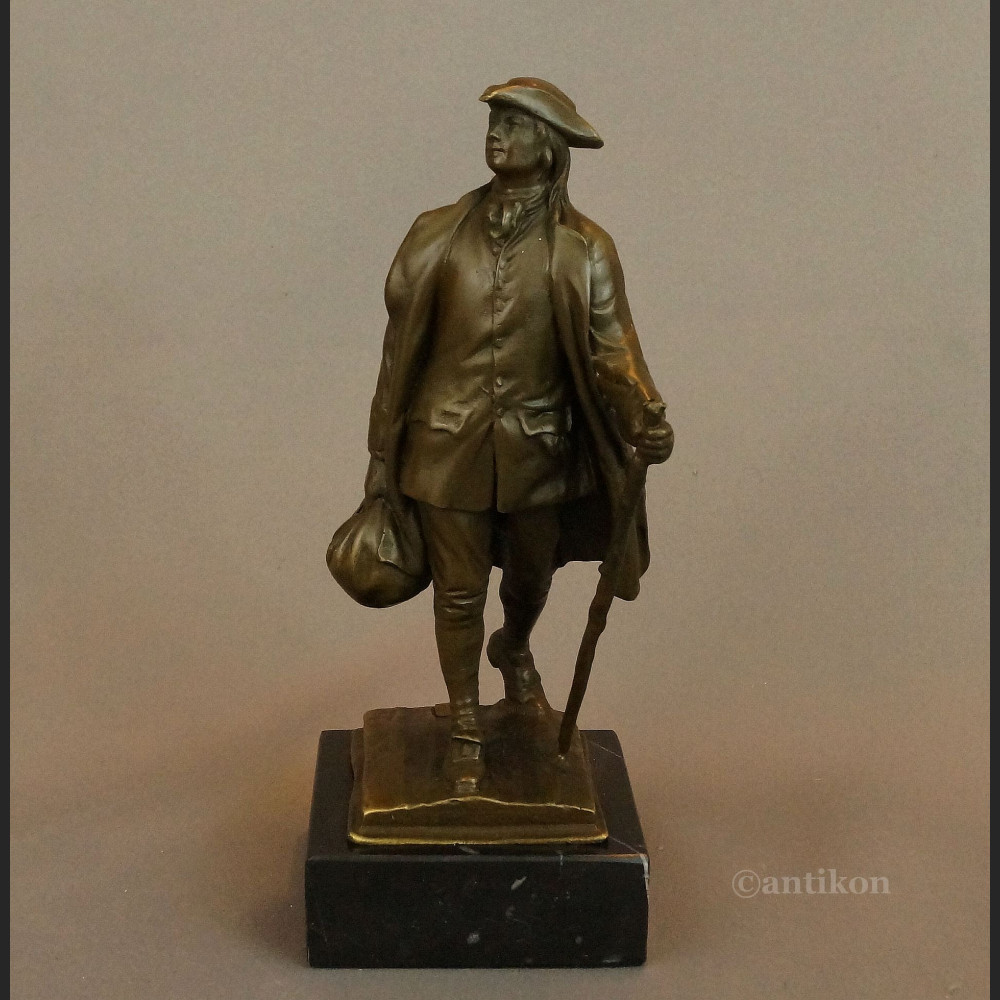 Rzeźba Wędrowiec figurka z brązu podróżnik Rzeźba Wędrowiec figurka z brązu podróżnik