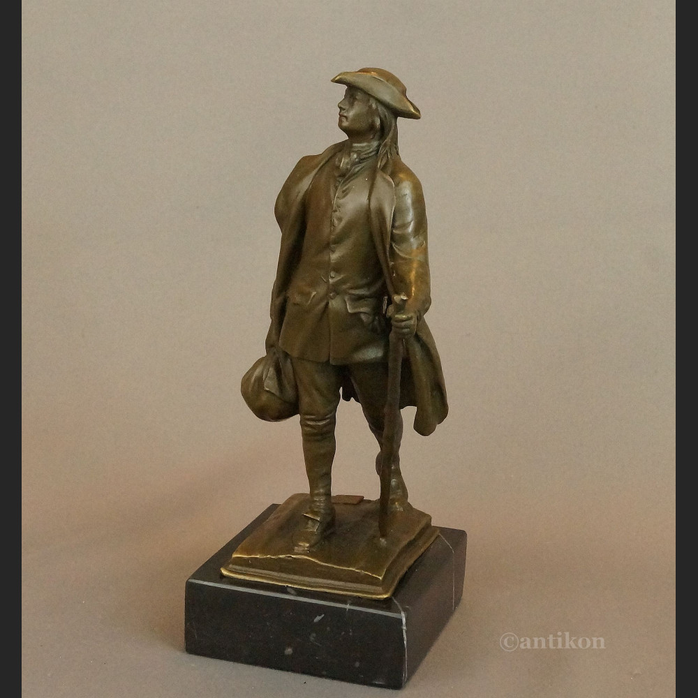 Rzeźba Wędrowiec figurka z brązu podróżnik Rzeźba Wędrowiec figurka z brązu podróżnik