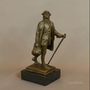 Rzeźba Wędrowiec figurka z brązu podróżnik Rzeźba Wędrowiec figurka z brązu podróżnik