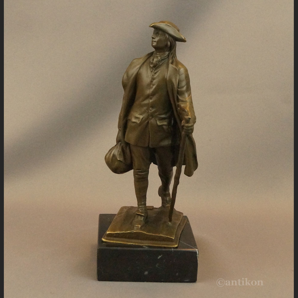 Rzeźba Wędrowiec figurka z brązu podróżnik Rzeźba Wędrowiec figurka z brązu podróżnik