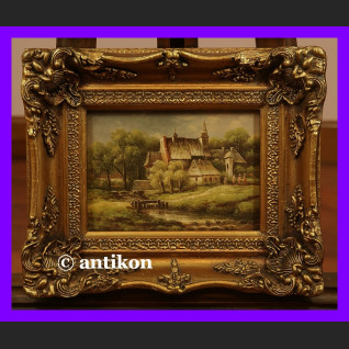 KOŚCIÓŁEK ŚLICZNY OBRAZ OLEJ DESKA CUDO RAMA