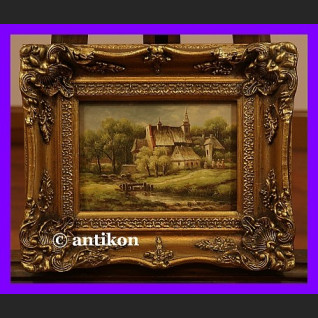 KOŚCIÓŁEK ŚLICZNY OBRAZ OLEJ DESKA CUDO RAMA