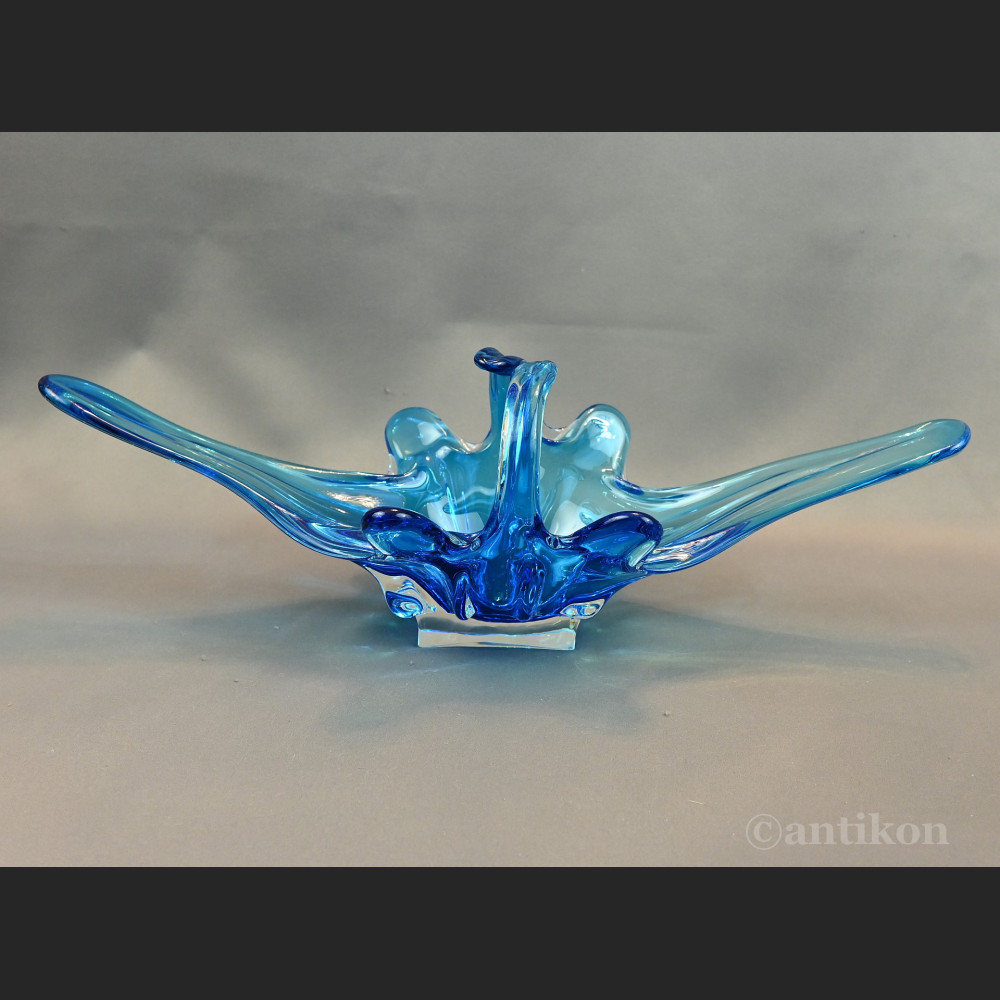 Patera Murano błękitna misa z językami Patera Murano błękitna misa z językami