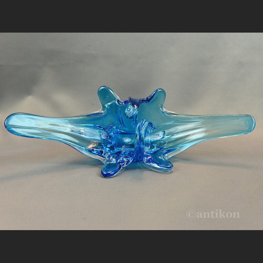 Patera Murano błękitna misa z językami Patera Murano błękitna misa z językami