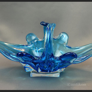 Patera Murano błękitna misa z językami Patera Murano błękitna misa z językami