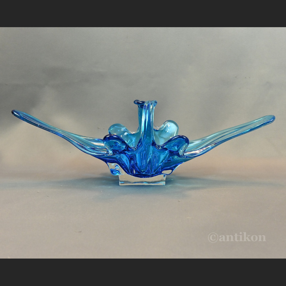 Patera Murano błękitna misa z językami Patera Murano błękitna misa z językami