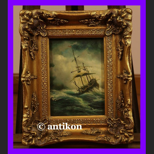 NOKTRUN OKRĘT NA MORZU CUDNY OBRAZ ZŁOCONA RAMA