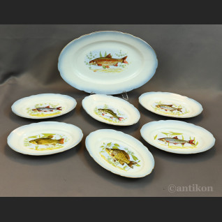 Serwis do ryb Ćmielów stara porcelana 