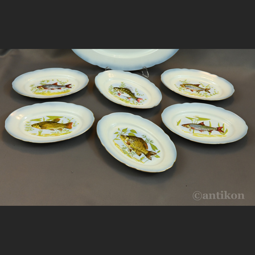 Serwis do ryb Ćmielów stara porcelana 