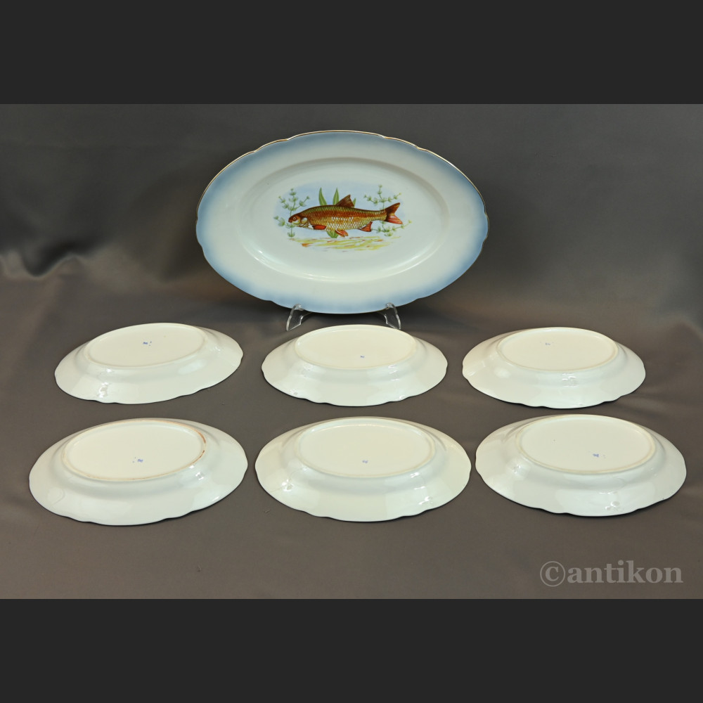 Serwis do ryb Ćmielów stara porcelana 