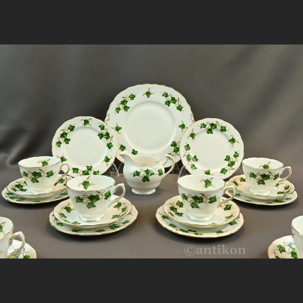 Angielska porcelana serwis do herbaty z paterą Angielska porcelana serwis do herbaty z paterą