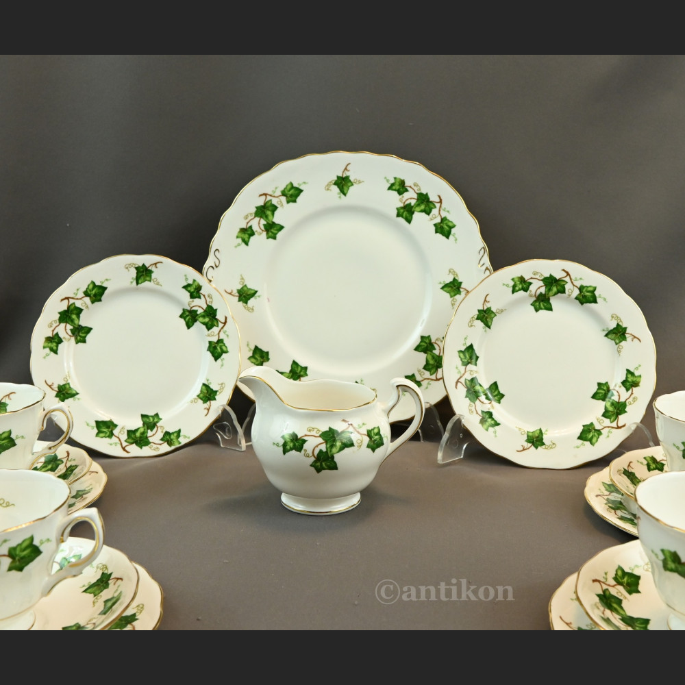 Angielska porcelana serwis do herbaty z paterą Angielska porcelana serwis do herbaty z paterą