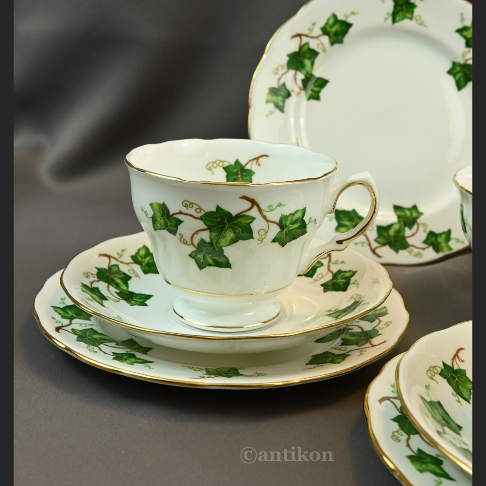 Angielska porcelana serwis do herbaty z paterą Angielska porcelana serwis do herbaty z paterą