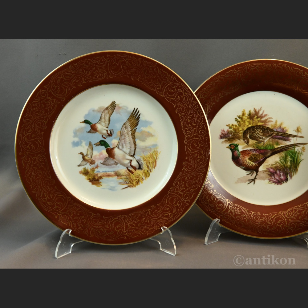 Talerze myśliwskie z ptakami Francja 