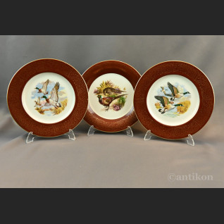 Talerze myśliwskie z ptakami Francja 