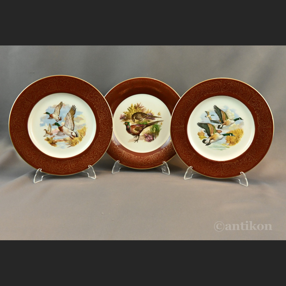 Talerze myśliwskie z ptakami Francja 