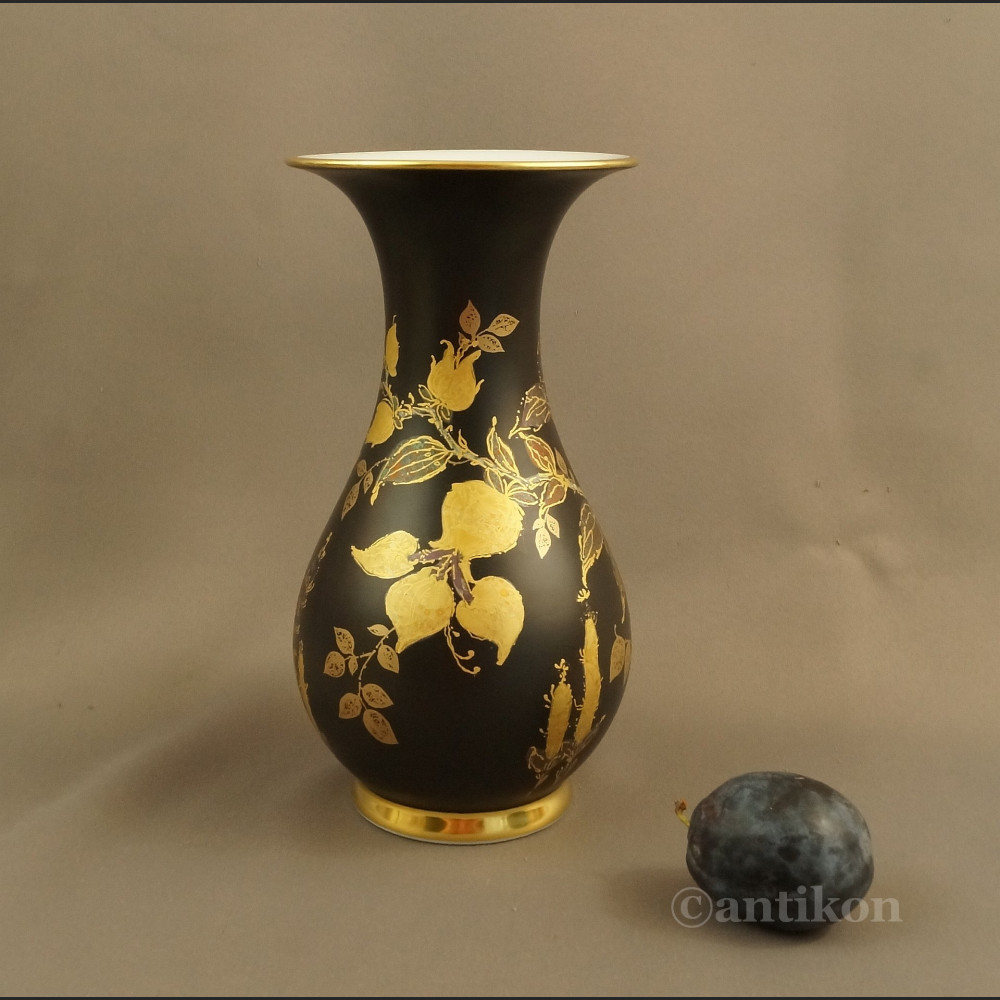 Elegancki wazon Rosenthal czarno złoty  Elegancki wazon Rosenthal czarno złoty