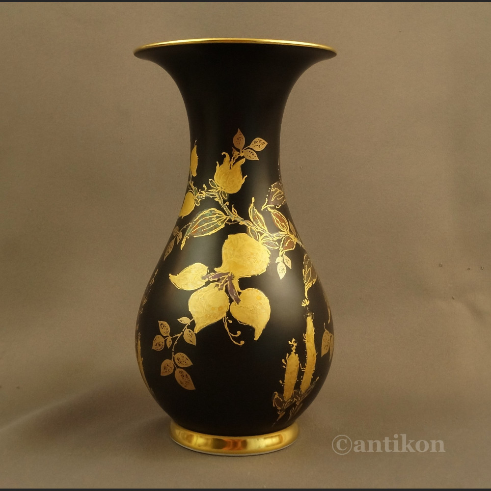 Elegancki wazon Rosenthal czarno złoty  Elegancki wazon Rosenthal czarno złoty