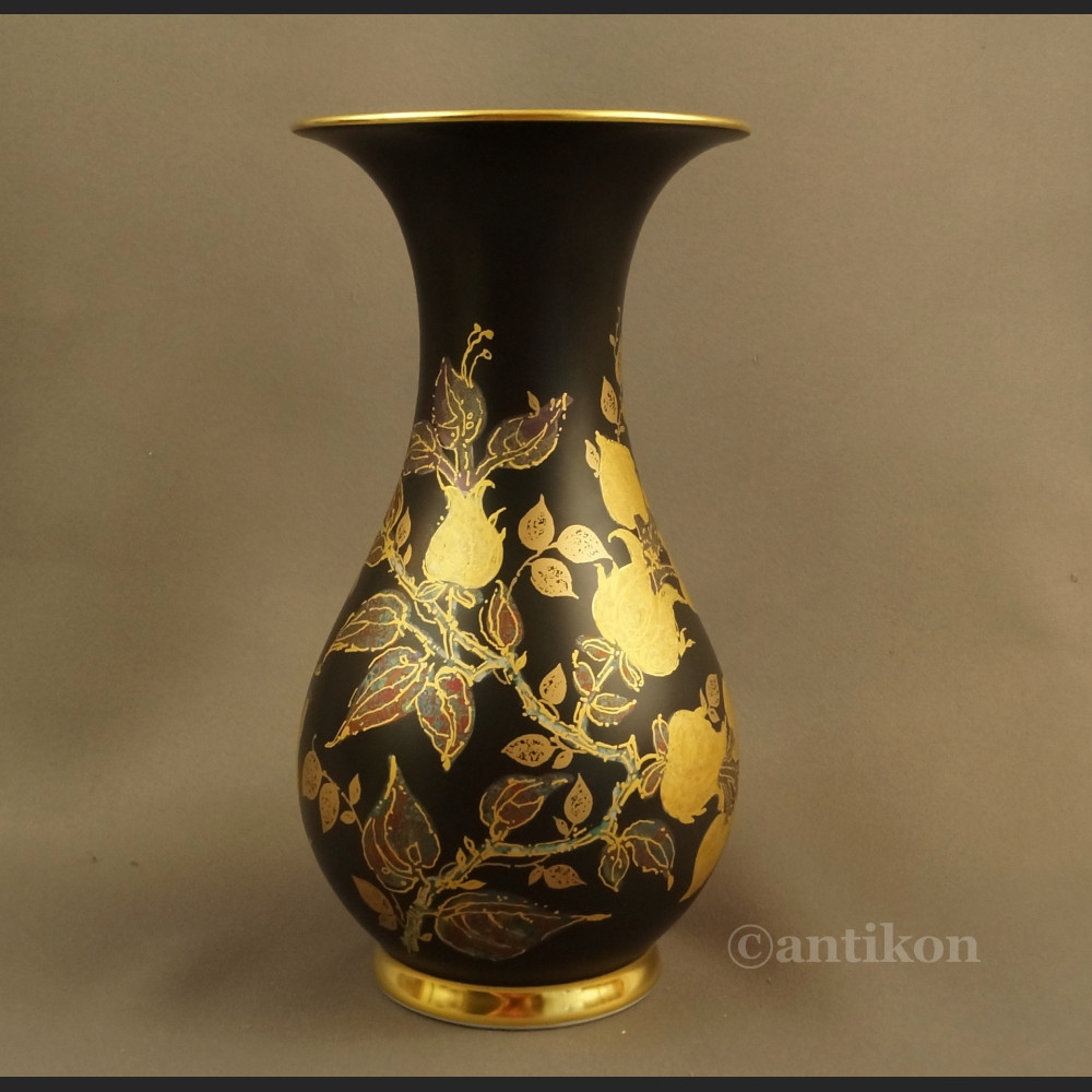 Elegancki wazon Rosenthal czarno złoty  Elegancki wazon Rosenthal czarno złoty