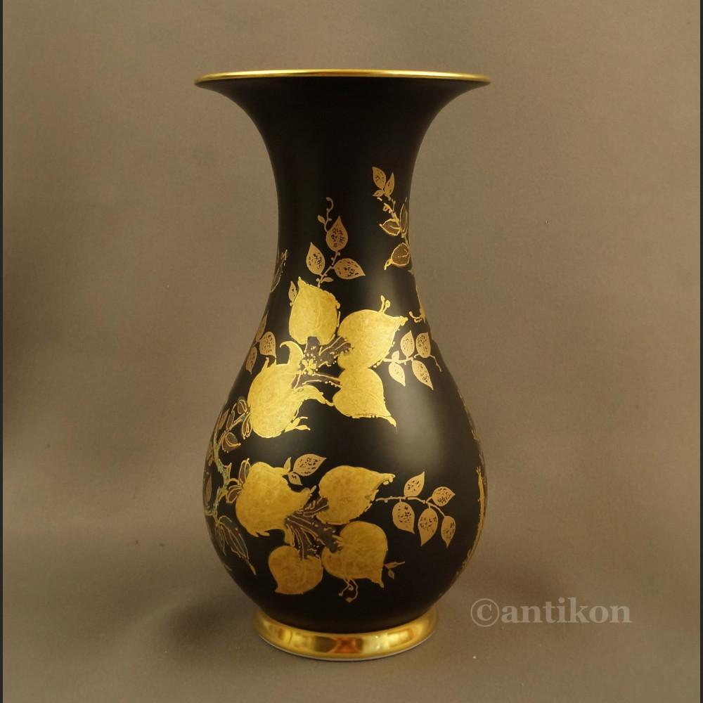 Elegancki wazon Rosenthal czarno złoty  Elegancki wazon Rosenthal czarno złoty