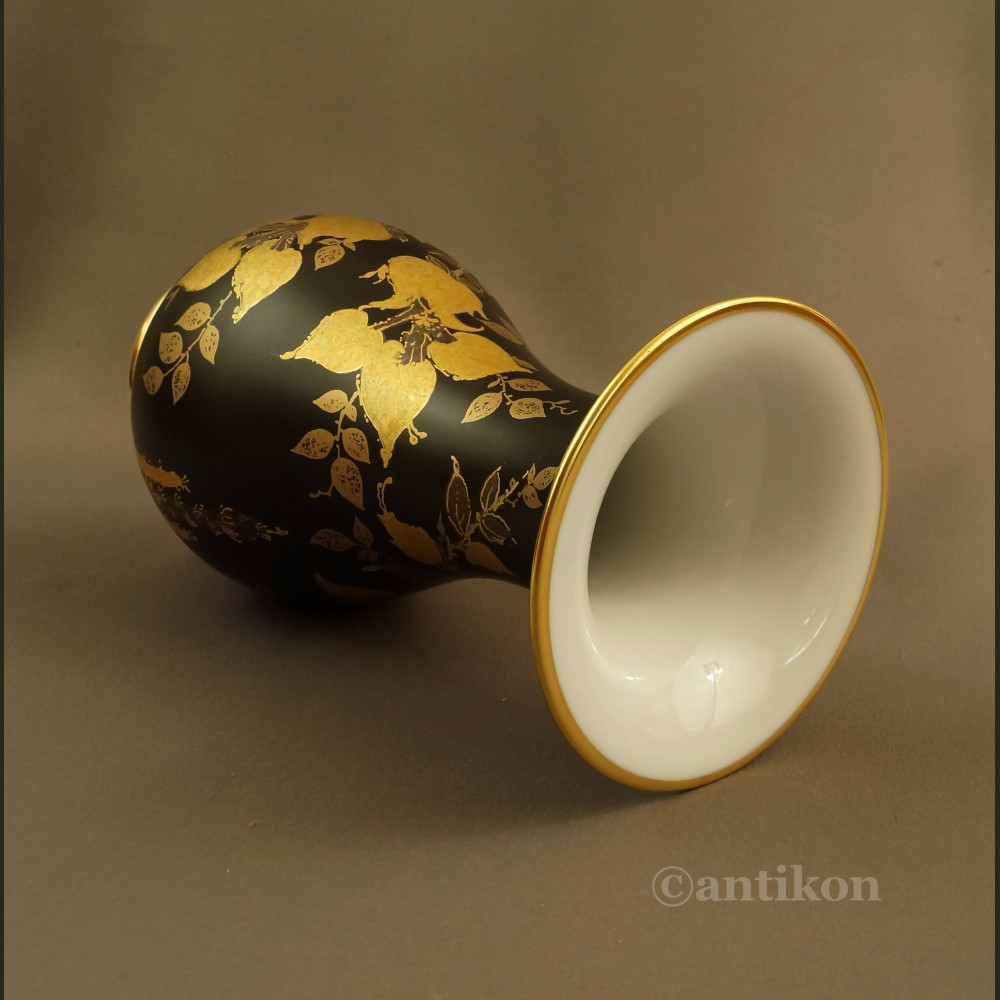 Elegancki wazon Rosenthal czarno złoty  Elegancki wazon Rosenthal czarno złoty