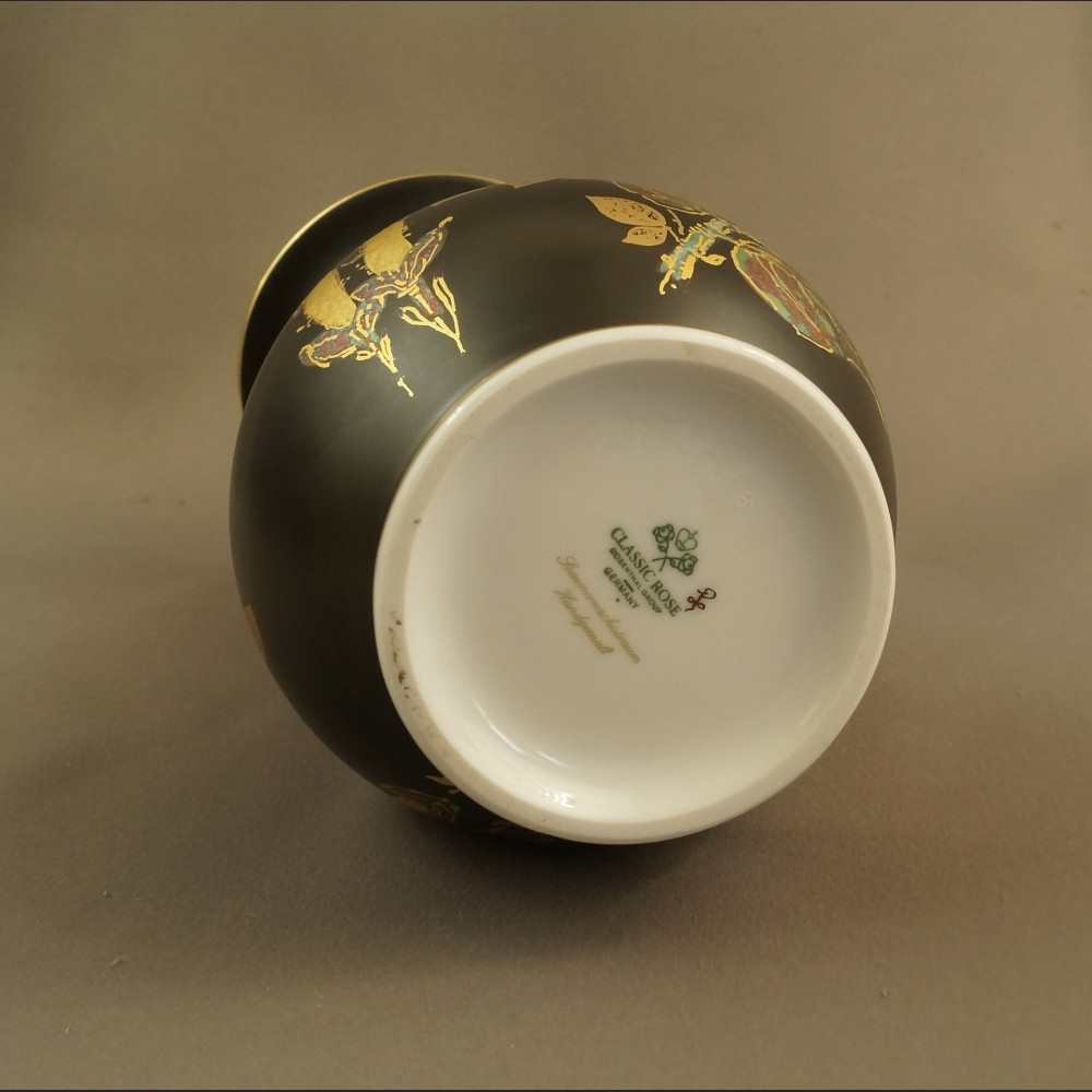Elegancki wazon Rosenthal czarno złoty  Elegancki wazon Rosenthal czarno złoty