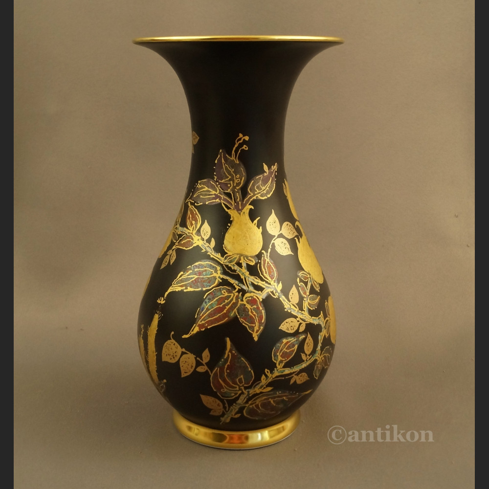 Elegancki wazon Rosenthal czarno złoty  Elegancki wazon Rosenthal czarno złoty
