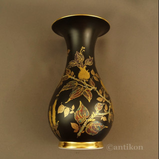 Elegancki wazon Rosenthal czarno złoty  Elegancki wazon Rosenthal czarno złoty