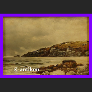 Skalisty brzeg impresja marynistyka obraz olejny 
