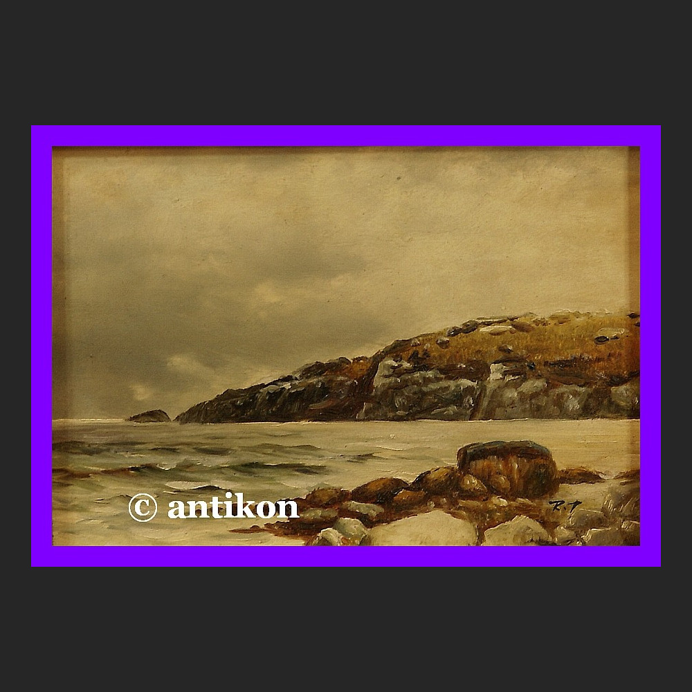 Skalisty brzeg impresja marynistyka obraz olejny 