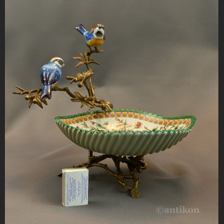 Patera secesyjna z ptaszkami 