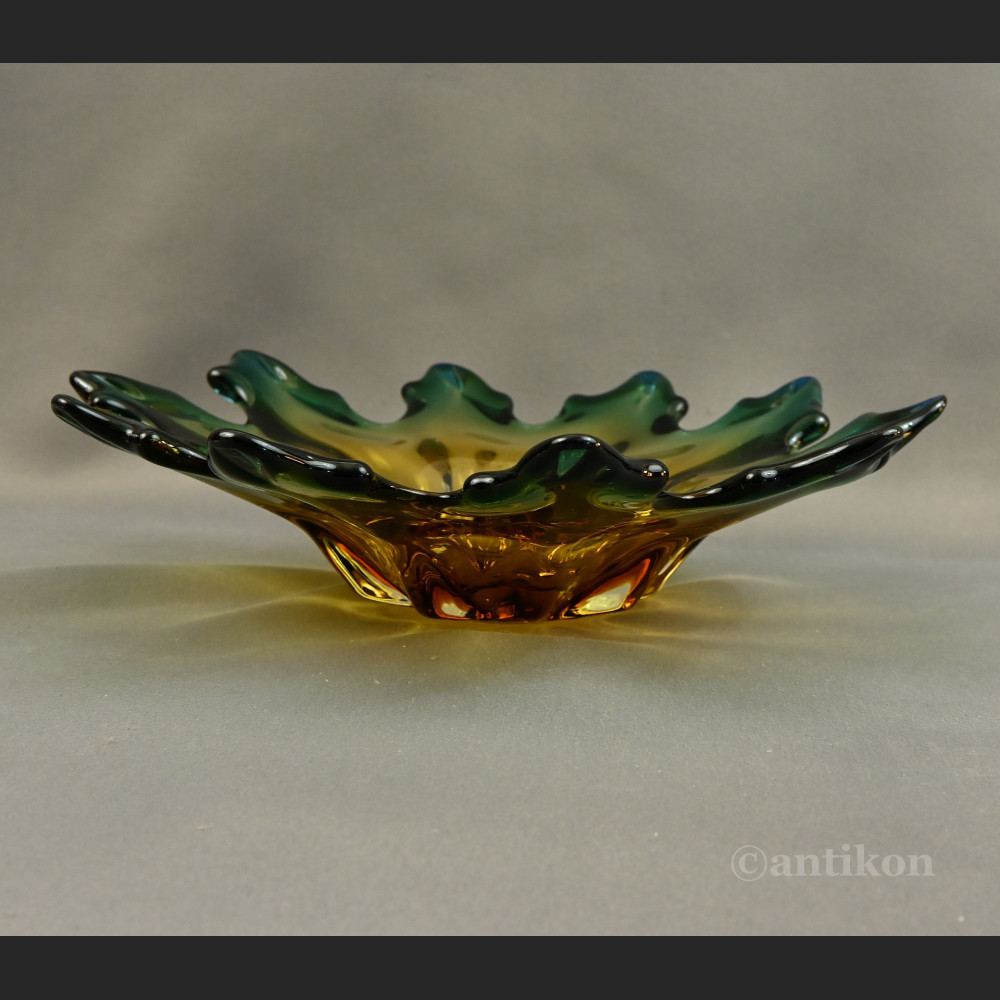Patera Murano zielone szkło 