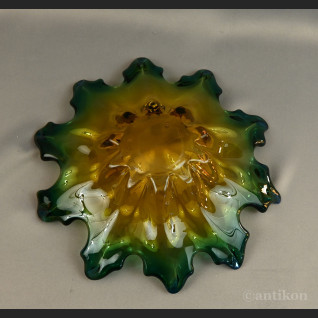 Patera Murano zielone szkło 