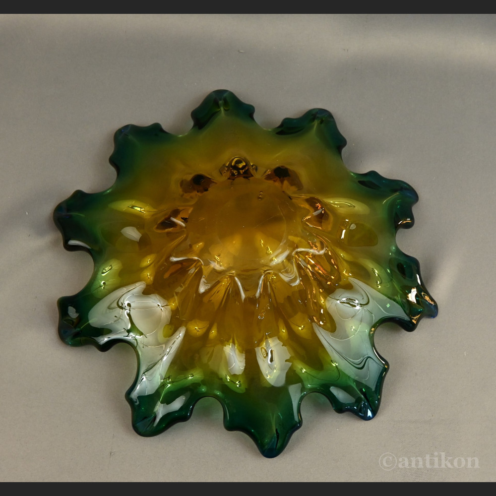 Patera Murano zielone szkło 