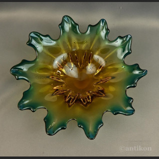 Patera Murano zielone szkło 