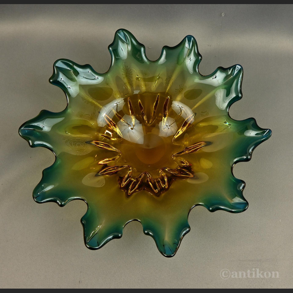 Patera Murano zielone szkło 