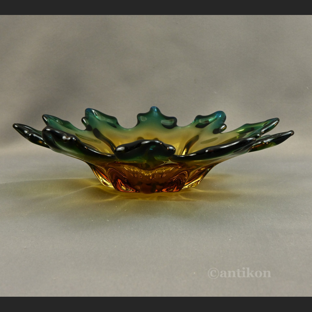 Patera Murano zielone szkło 