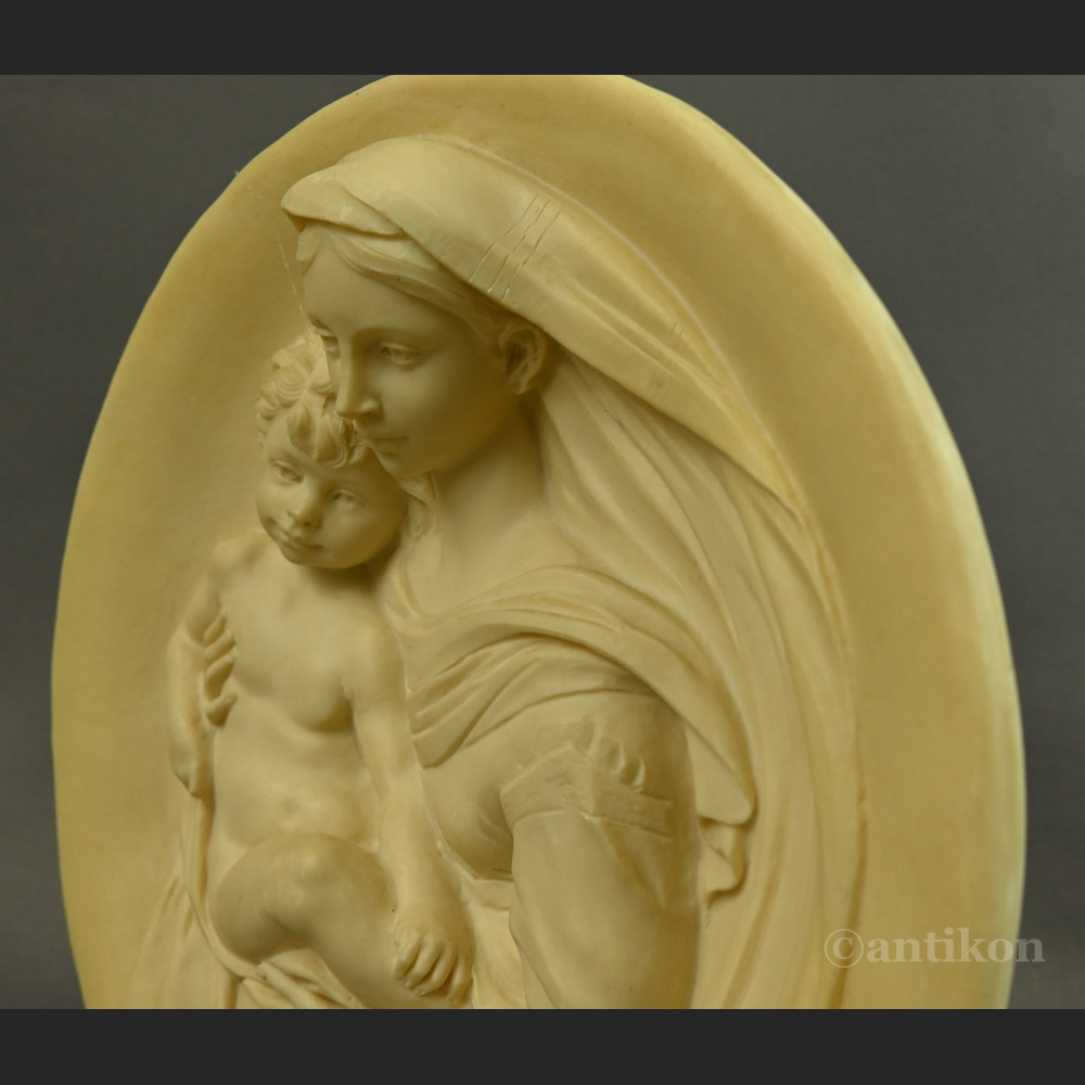 Włoskie Madonny relef z alabastru Włoskie Madonny relef z alabastru