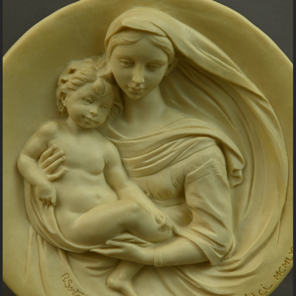 Włoskie Madonny relef z alabastru Włoskie Madonny relef z alabastru