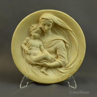 Włoskie Madonny relef z alabastru 